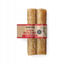John Dog Rurka Wołowa z Żwaczem Naturalny gryzak dla psa Twardy 15 cm 2 szt.