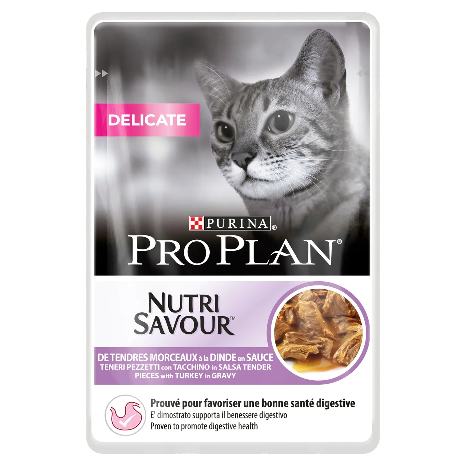 PRO PLAN Purina Adult Delicate Digestion karma mokra z indykiem w sosie dla dorosłych kotów z wrażliwym układem pokarmowym
