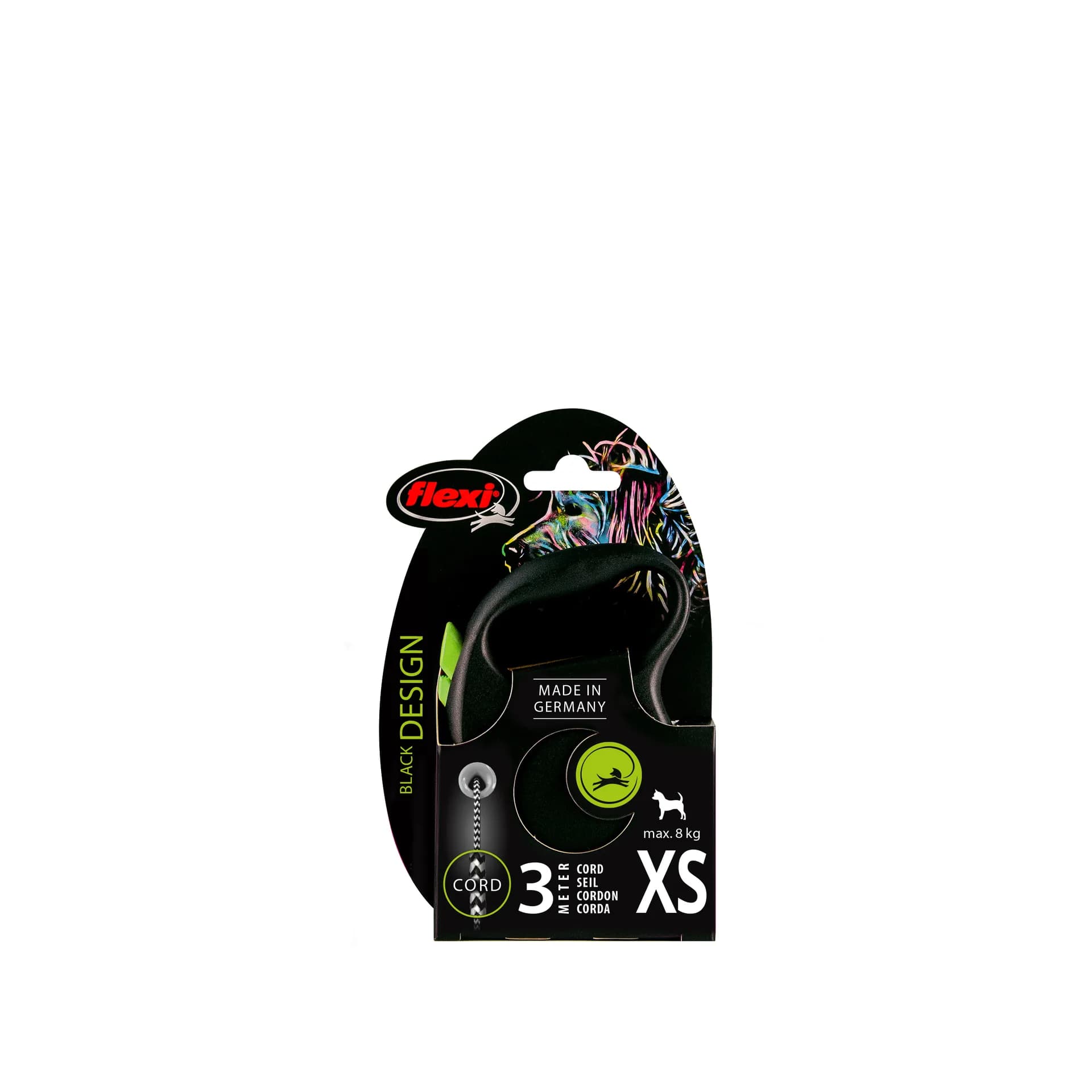 Flexi Black Design smycz automatyczna dla psa taśma – zielony, M