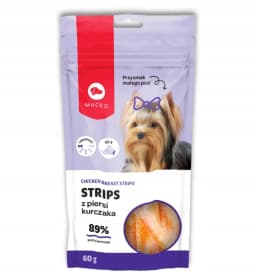 Maced Przysmaki dla Małego psa Smakołyki Strips Mini z Piersi Kurczaka 60 g