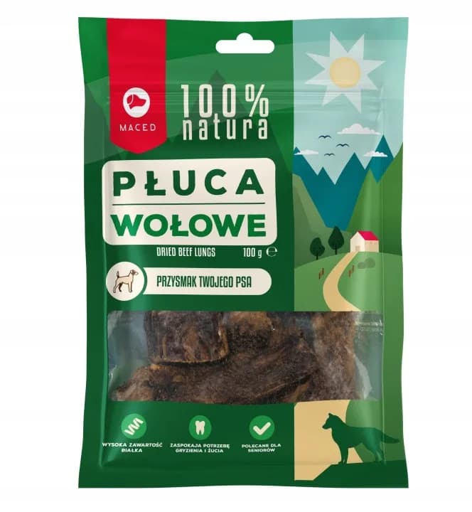 Maced Naturalny Przysmak dla psa Płuca Wołowe 100% Natura