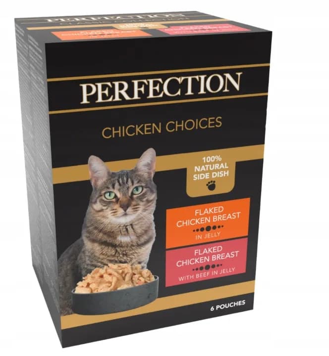 Perfection HiLife Chicken Choices karma mokra z kurczakiem i wołowiną dla dorosłych kotów 6 × 70 g