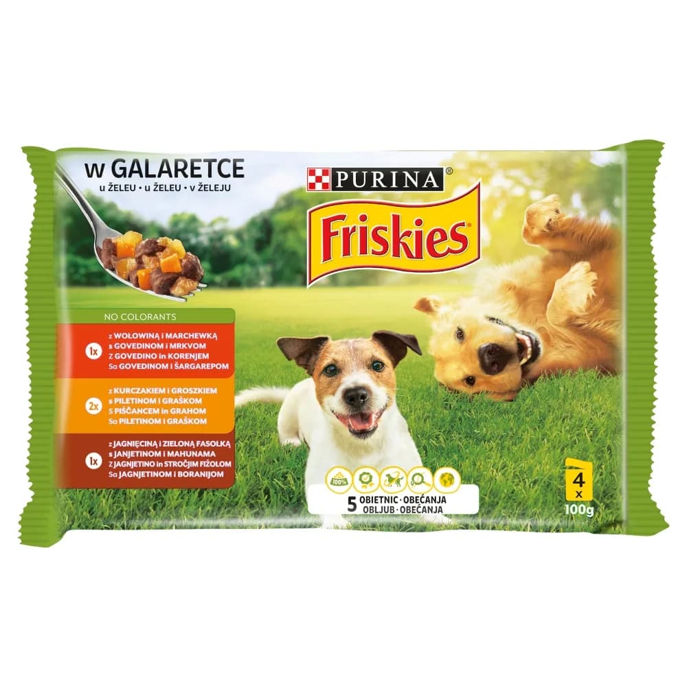 Friskies Purina Adult dla psa mix mięs w galarecie 4 x 85 g 1 szt.