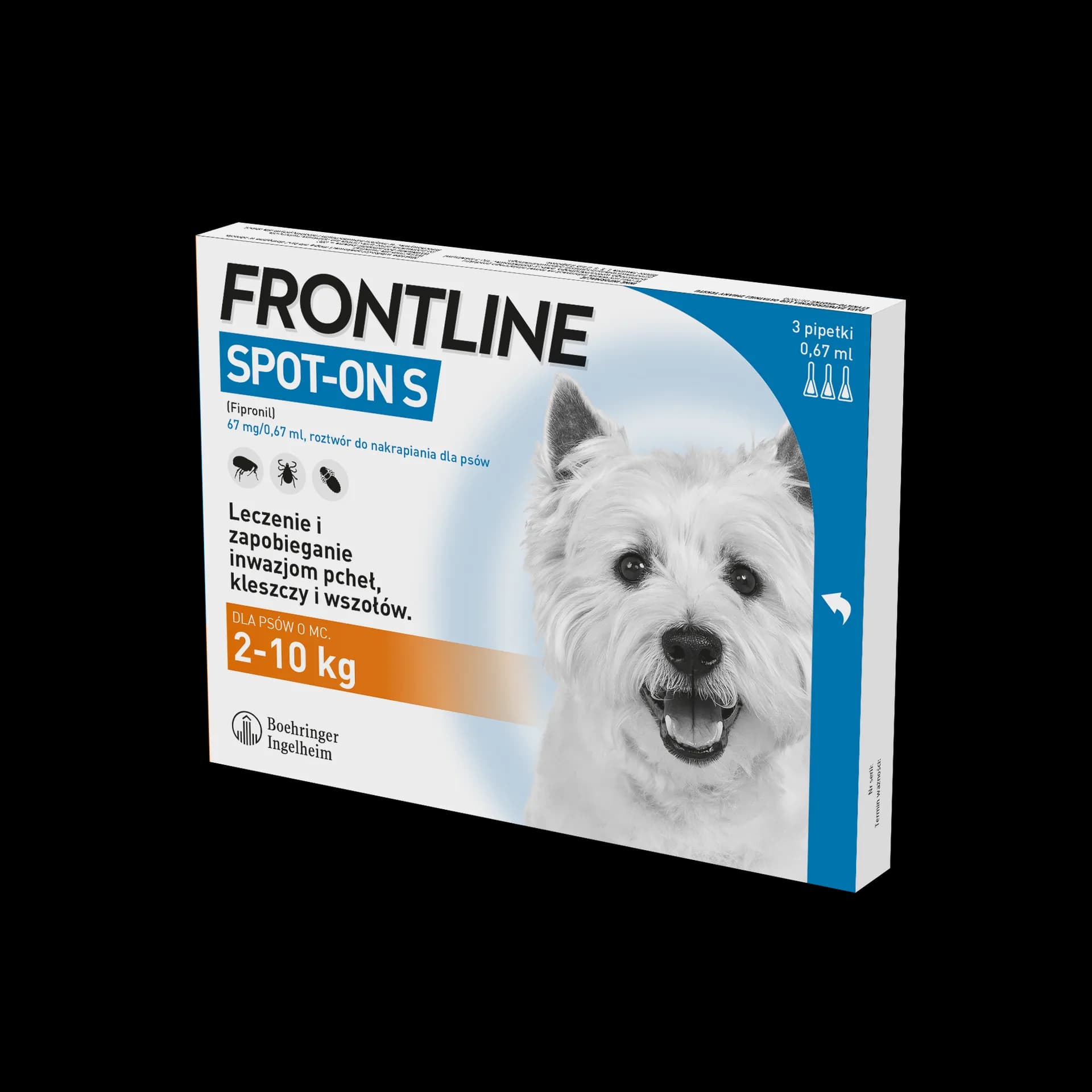 Frontline Spot-On roztwór do nakrapiania dla psów o różnej wadze 3 pipety