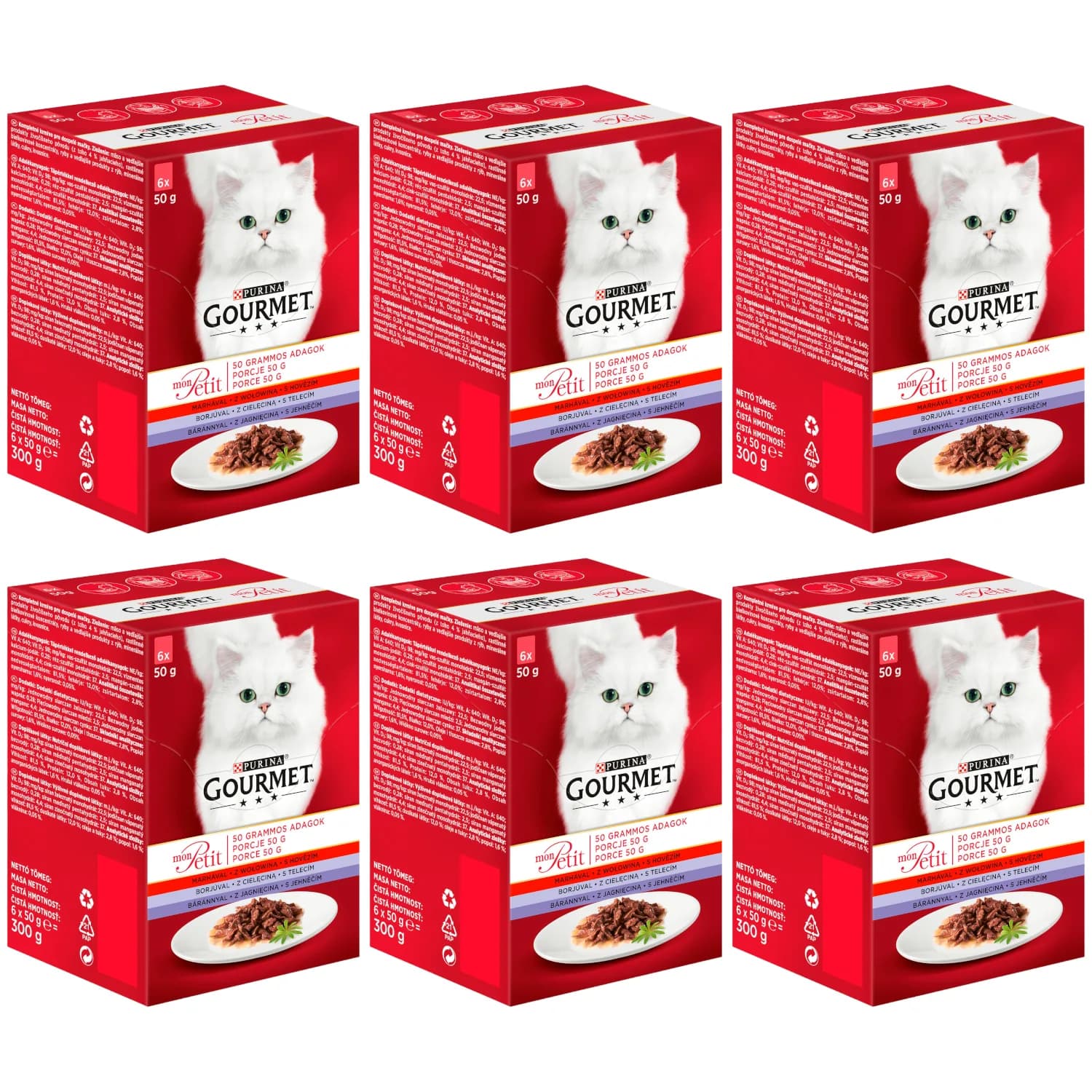 Gourmet Purina Mon Petit mix mięsny 6 × 50 g