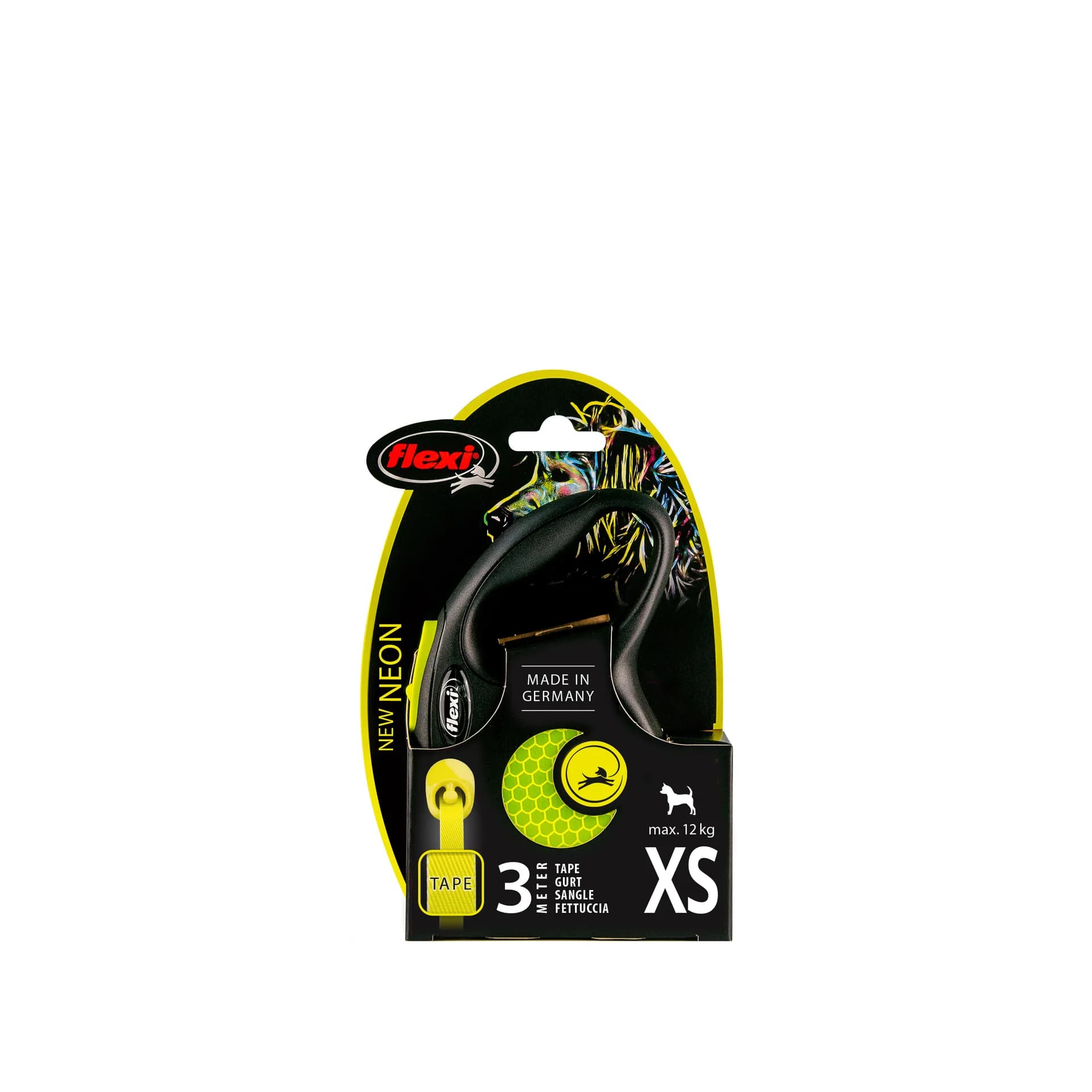 Flexi New Neon smycz automatyczna dla psa taśma – żółty, do 25 kg