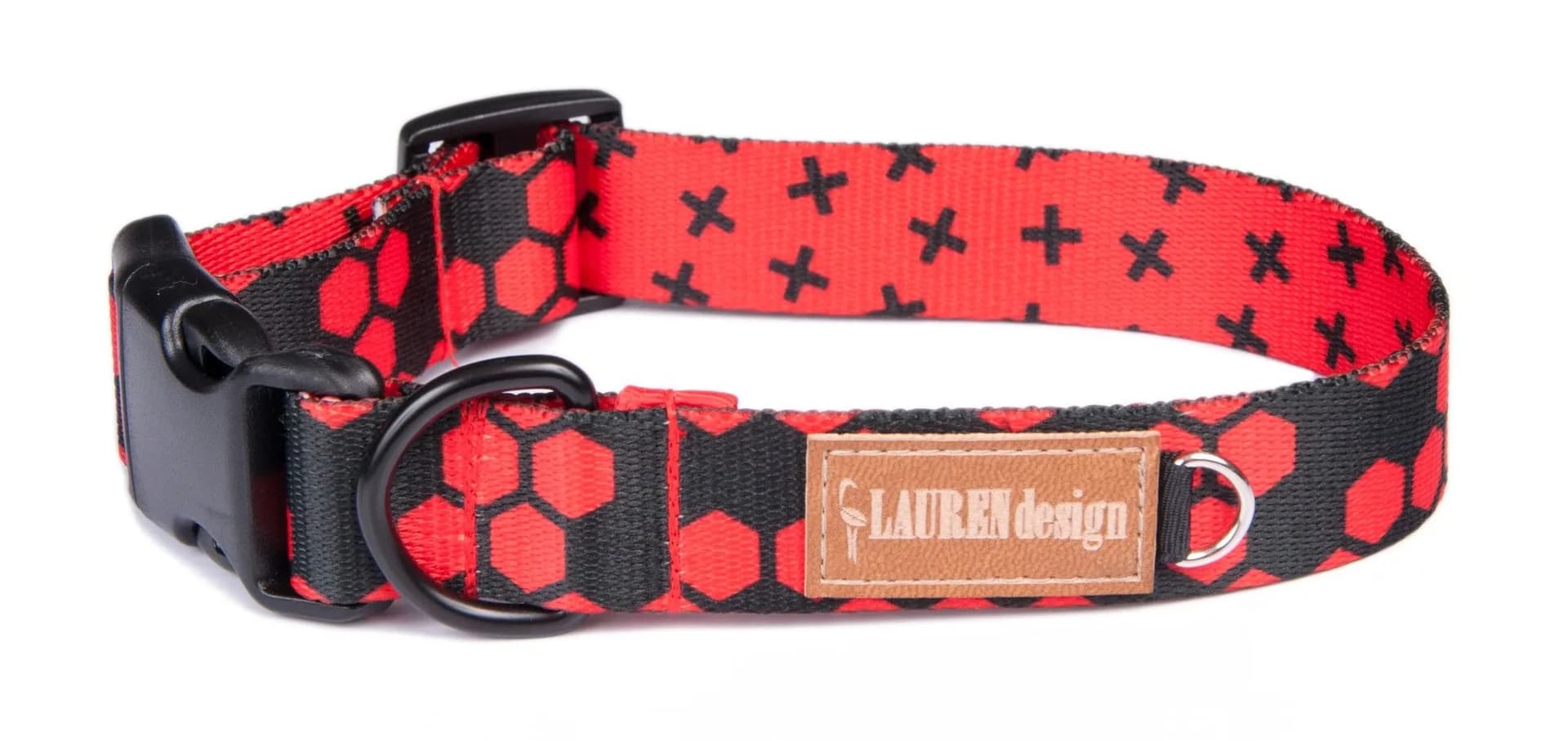 Lauren Design Obroża z klamrą Hexagon Color dla psa S