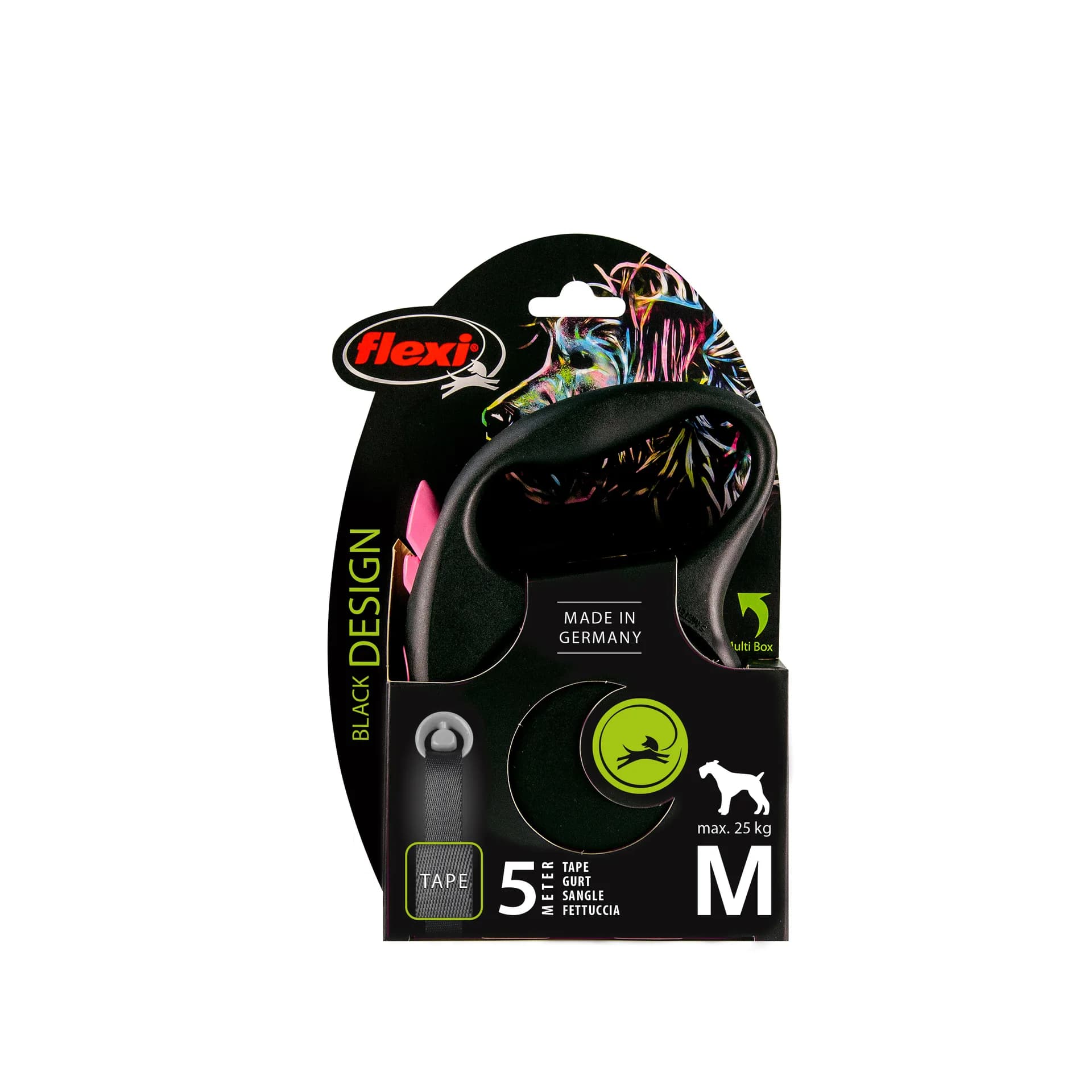 Flexi Black Design smycz automatyczna dla psa taśma – różowy, S