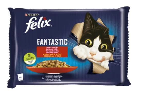 Felix Fantastic Saszetki dla kota Królik Jagnięcina 4 × 85 g