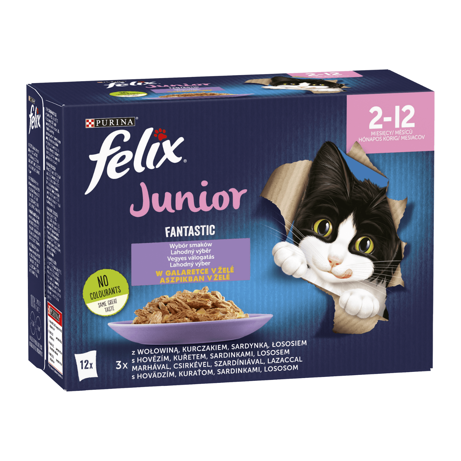 Felix Fantastic Junior saszetki karma mokra dla kociąt Kurczak 12 × 85 g