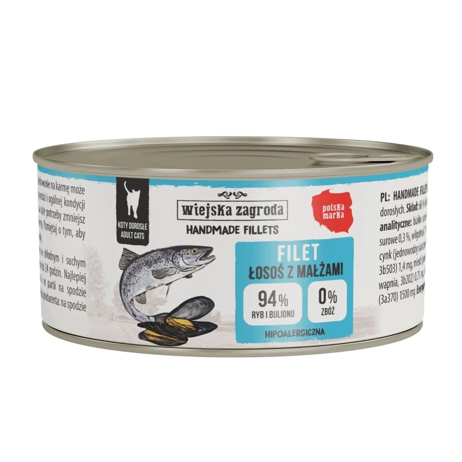 Wiejska Zagroda dla kota Handmade fillets łosoś z małżami 70 g