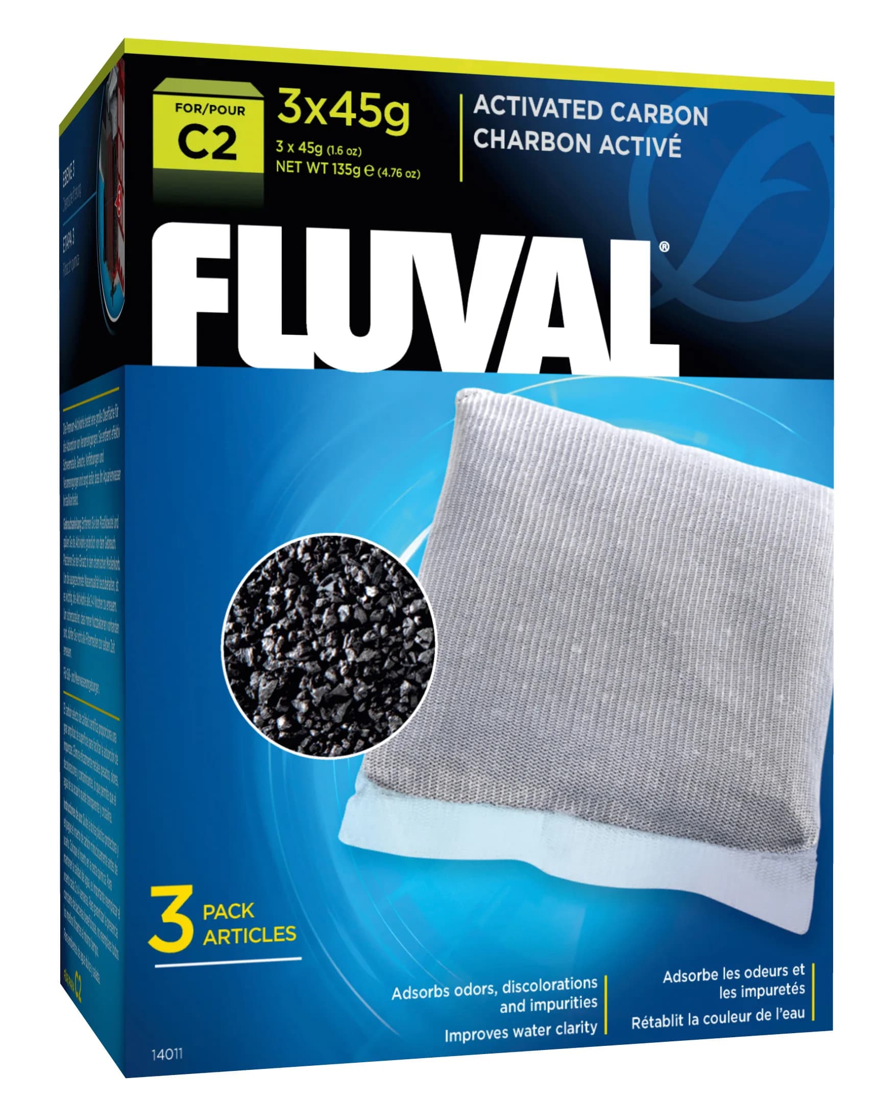 Fluval Wkład węglowy do filtra C2 3 x 45 g