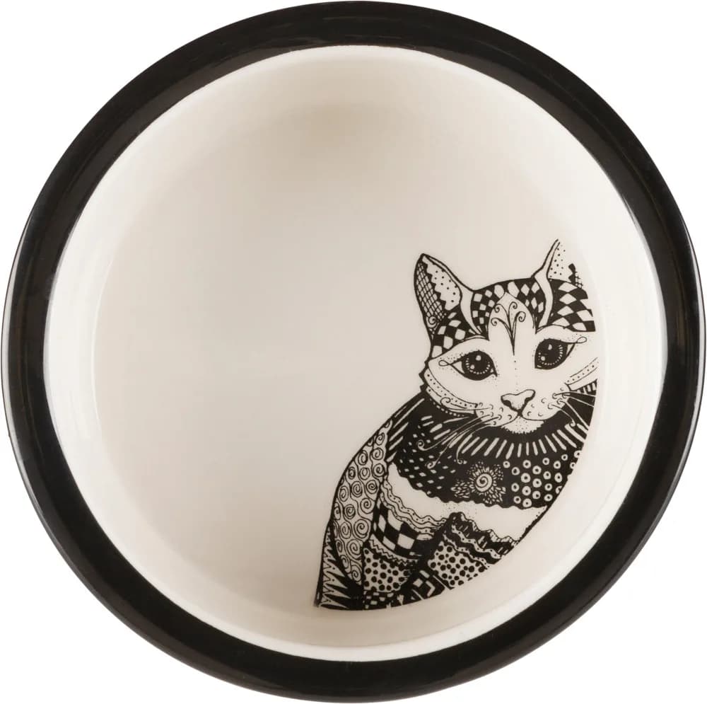 Trixie miska ceramiczna Zentangle biało/czarna 12 cm 0 3 l