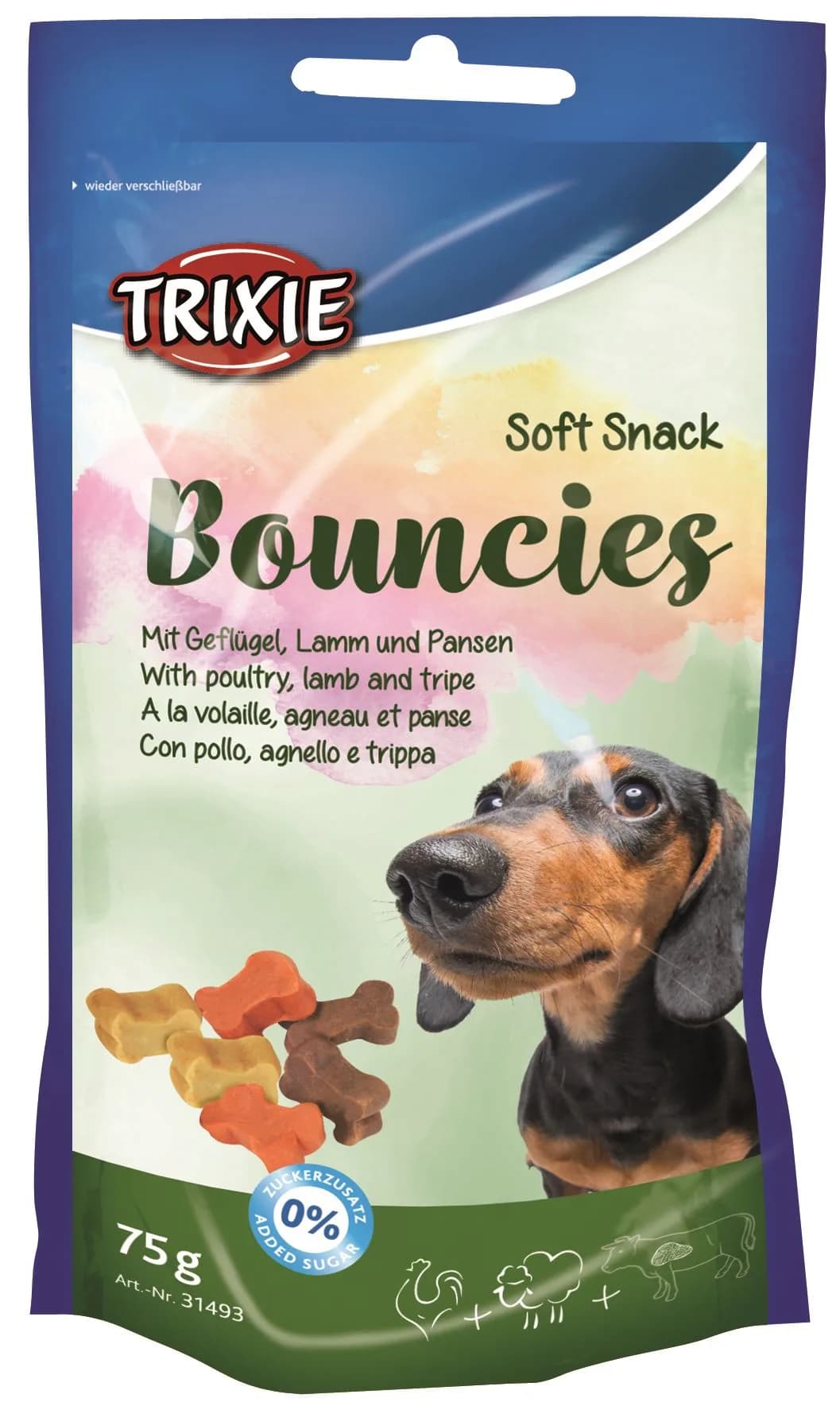 Trixie Bouncies Przekąski przysmak dla szczeniaka i małego psa Jagnięcina i Flaczki 75-140 g 140 g