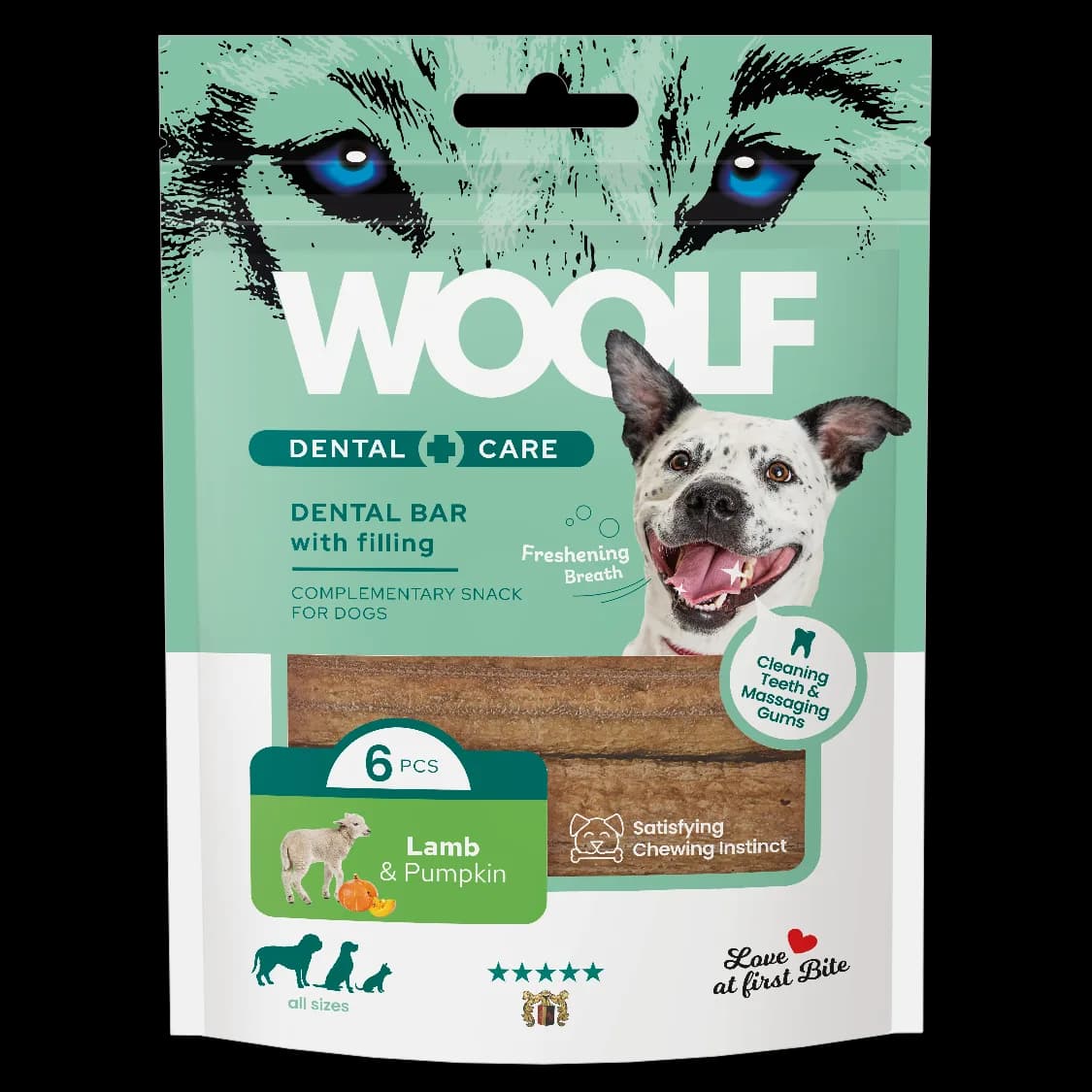 Woolf Dental Care Dentystyczny przysmak dla psa Jagnięcina i dynia 108 g