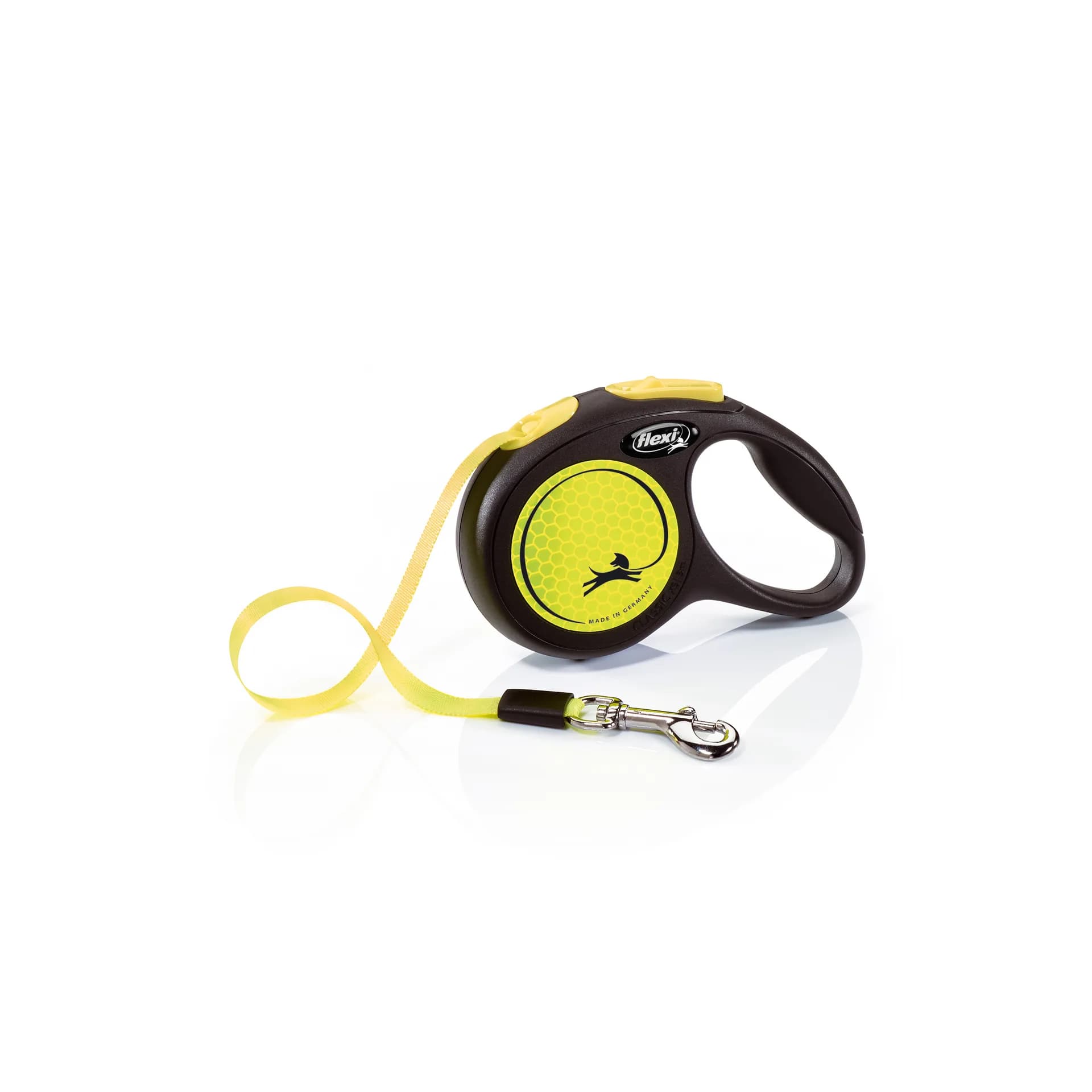 Flexi New Neon smycz automatyczna dla psa taśma – żółty, do 25 kg