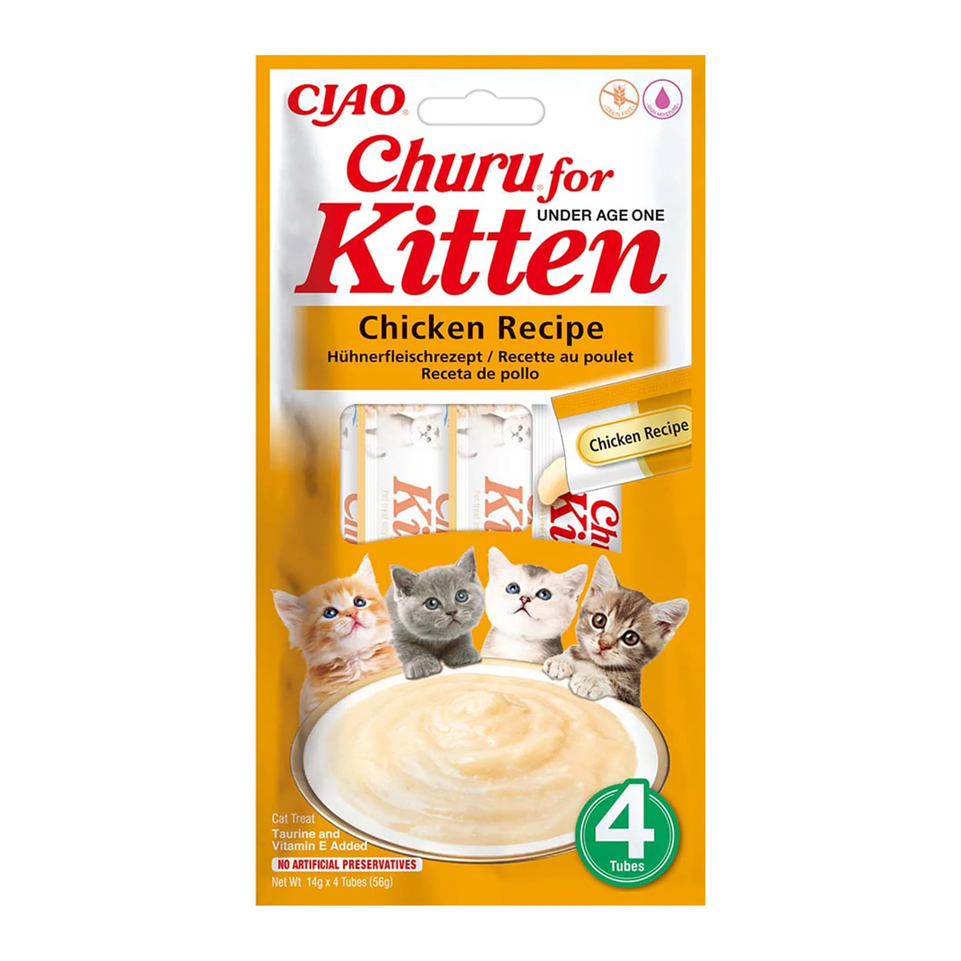 INABA Cat Churu Kitten przysmak dla kociąt Chicken 4 × 14 g