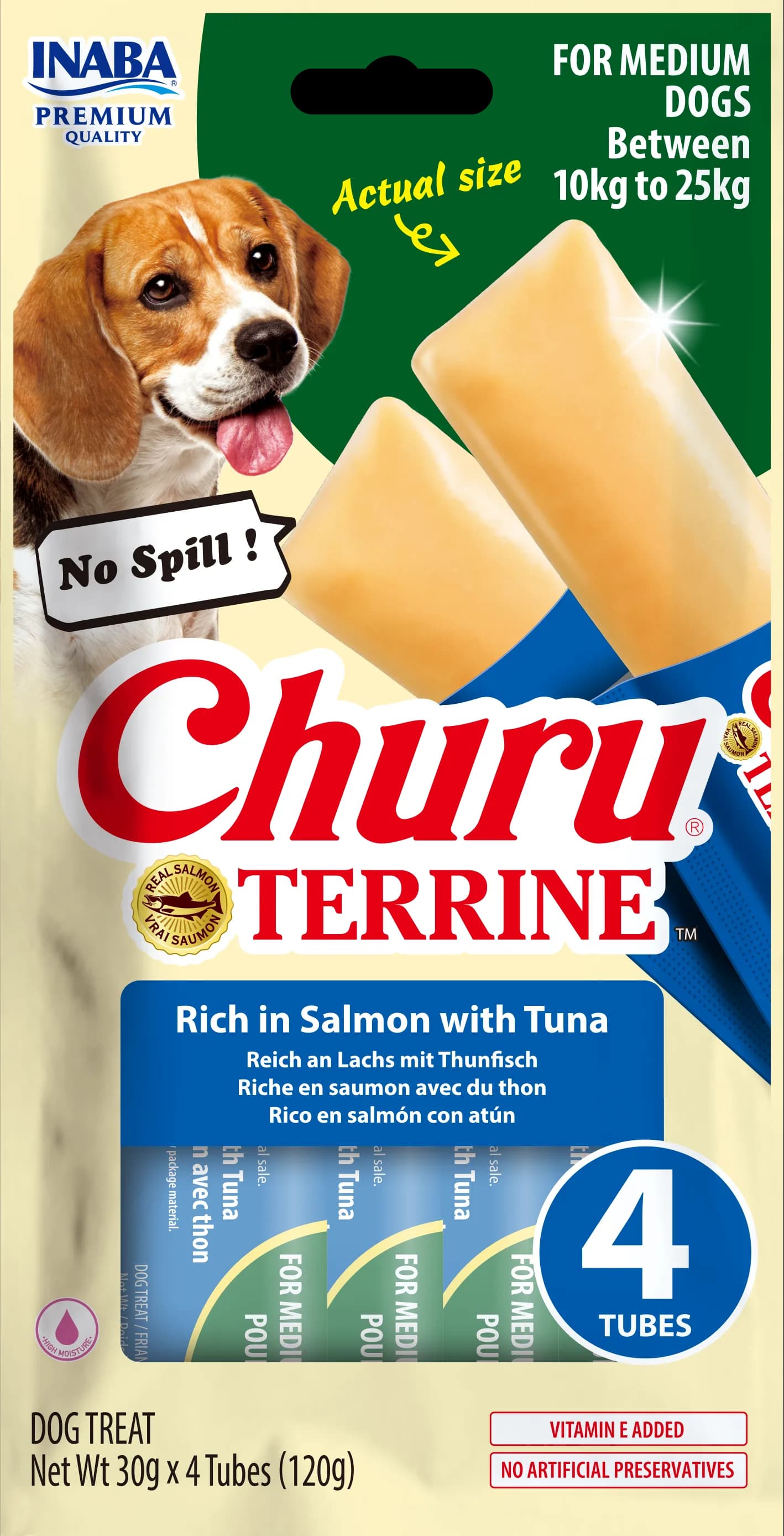 INABA Dog Churu Terrine przysmak dla dorosłych psów Salmon & Tuna 4 x 30 g (120 g)