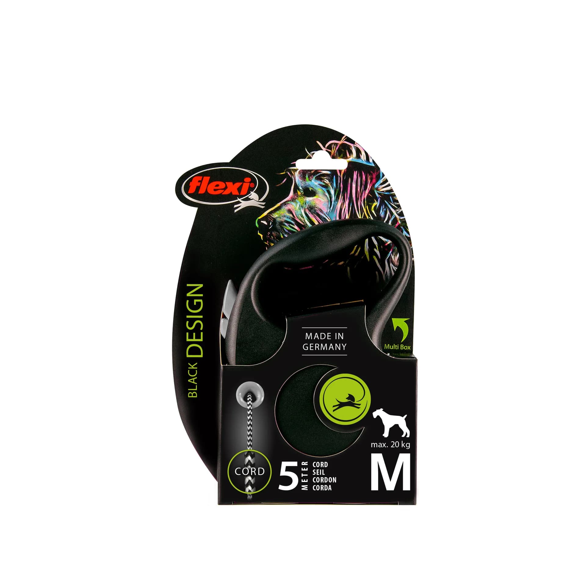 Flexi Black Design smycz automatyczna dla psa taśma – zielony, M