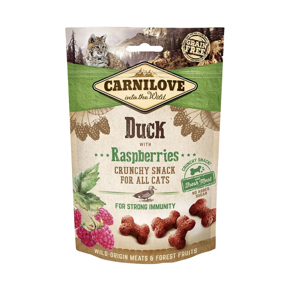 Carnilove przysmak Crunchy Snack przysmak dla dorosłych kotów kaczka i malinami 50 g