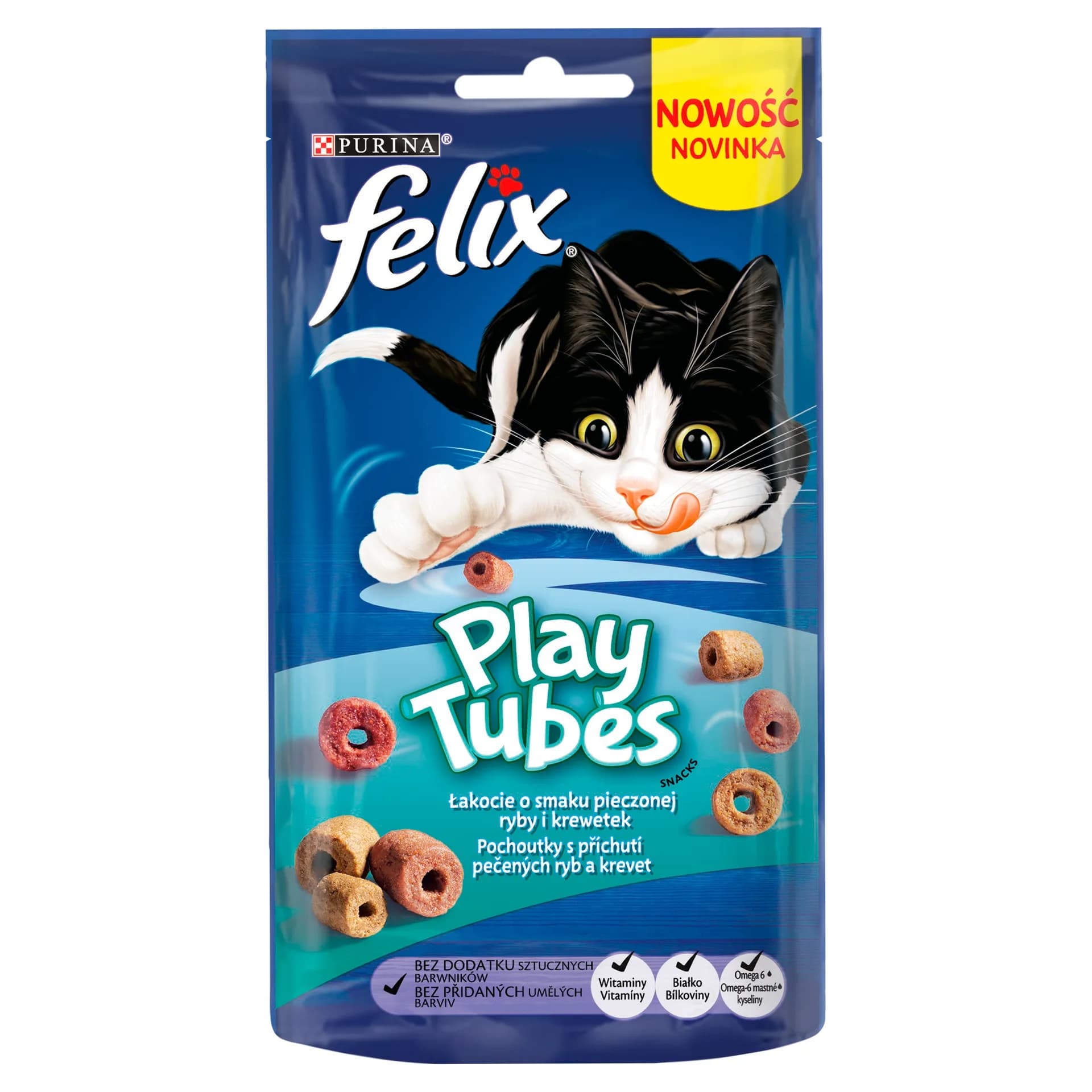 Felix Przysmak Play Tubes o smaku pieczonej ryby i krewetek 50 g