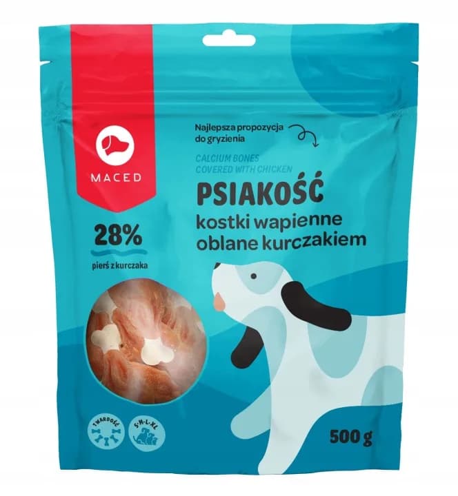 Maced Psiakość Kostki Wapienne Oblane kurczakiem 500 g
