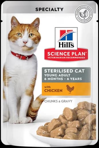 Hill's Feline Young Adult Sterilised Cat karma mokra dla dorosłych kotów Chicken 85 g