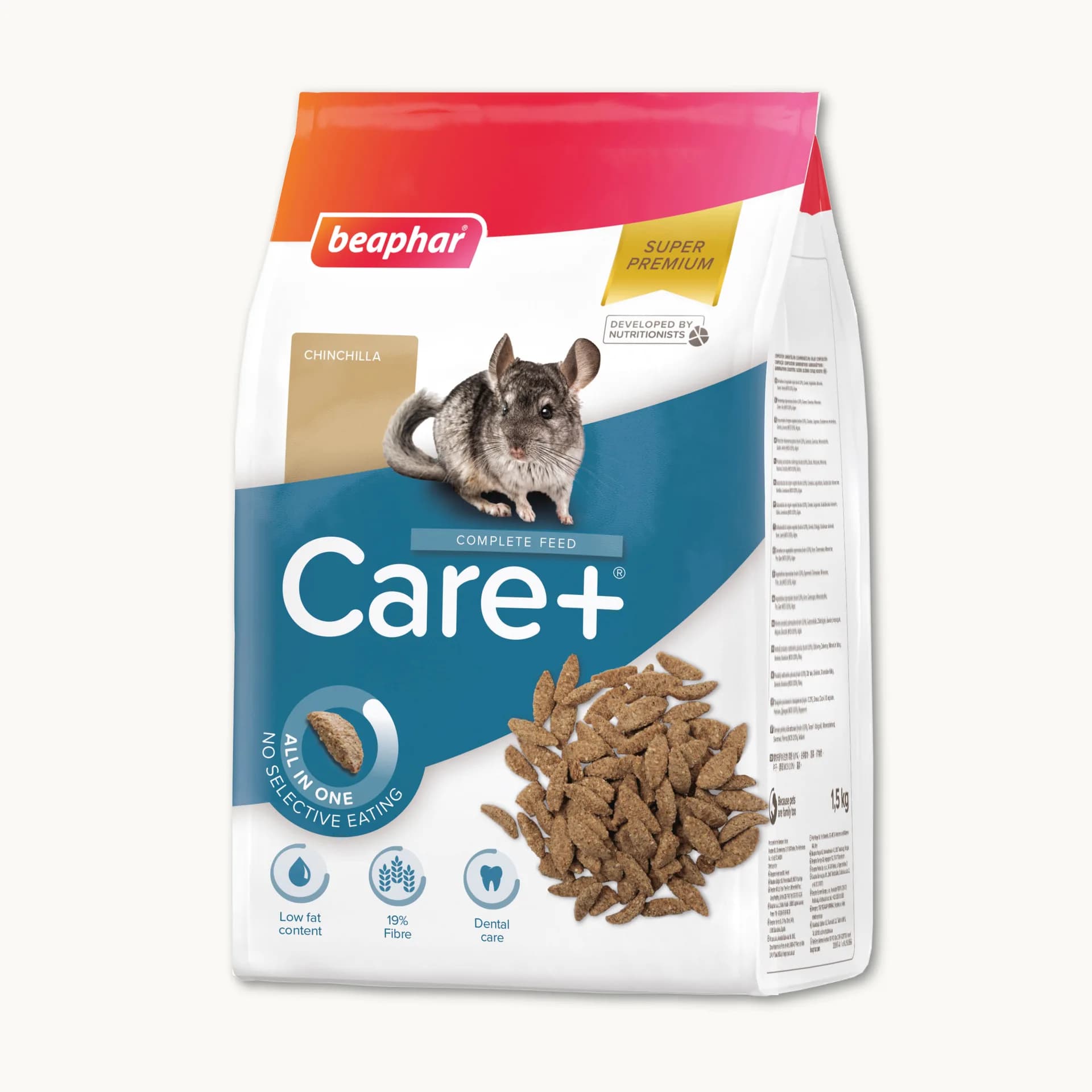 Beaphar Care+ Chinchilla Super Premium karma dla szynszyli – 1,5 kg