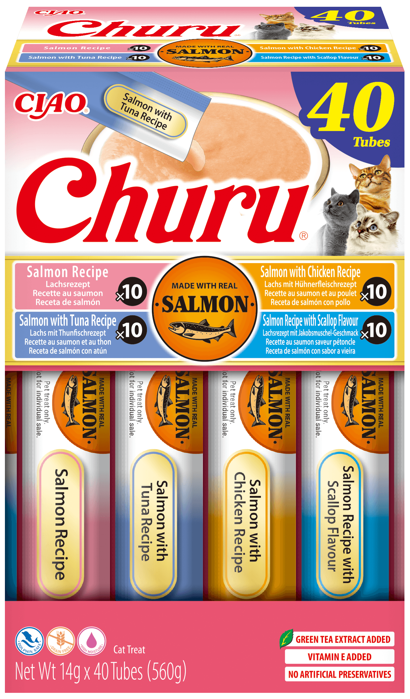 INABA Cat Churu 40P Churu Salmon 40 × 14 g 560 g