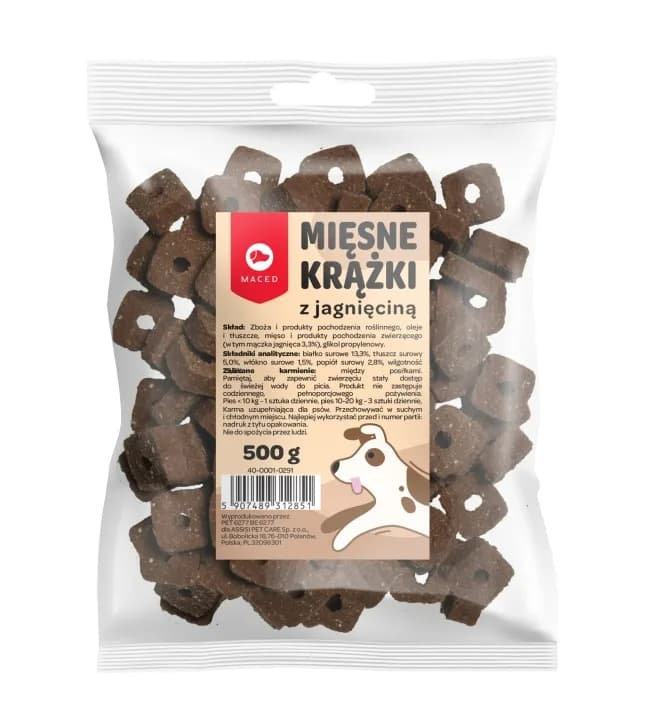 Maced przysmaki dla dorosłych psów Mięsne Krążki z jagnięciną smakołyki Smaczki 500 g