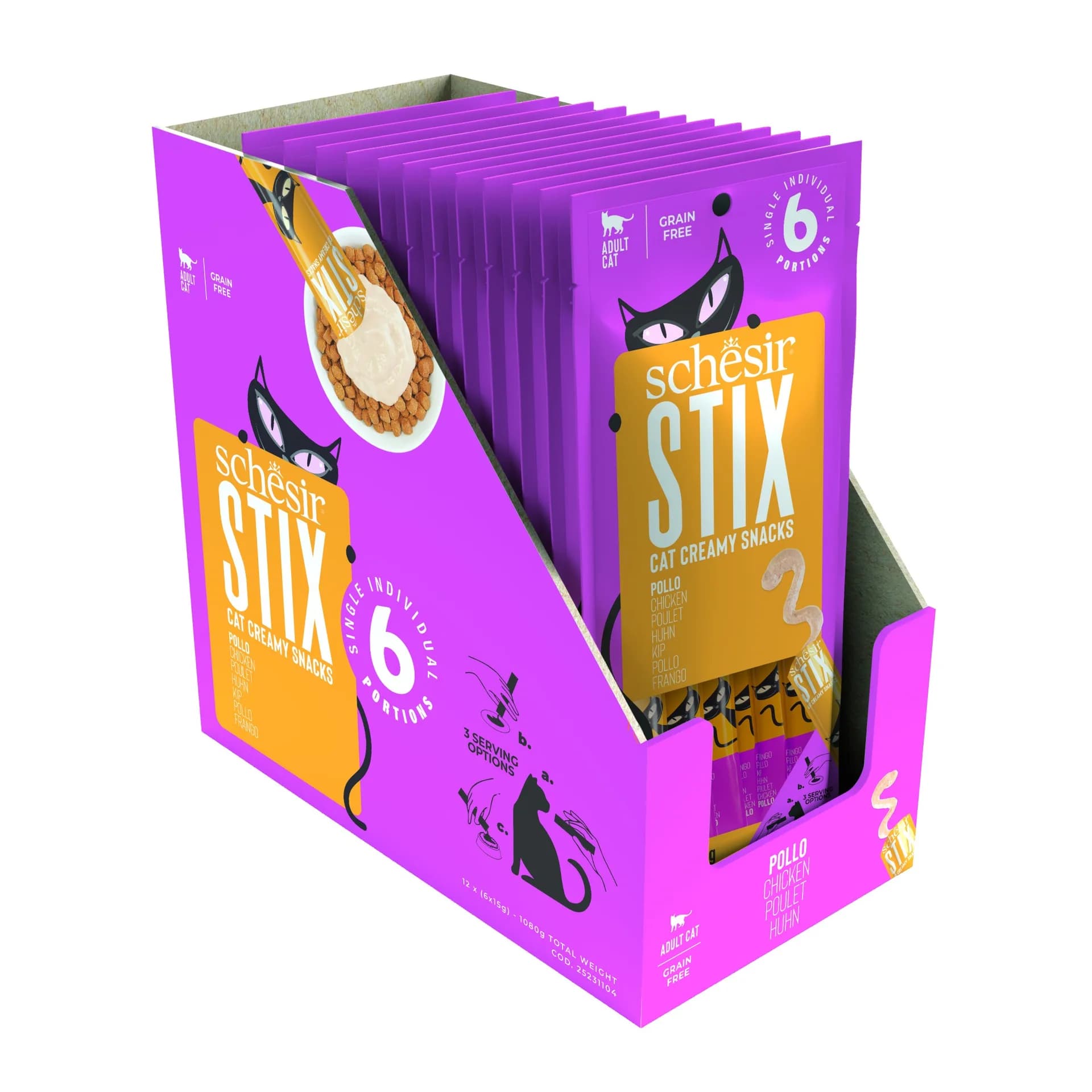 Schesir Cat Stix przysmak dla kota kurczak saszetka 6 × 15 g