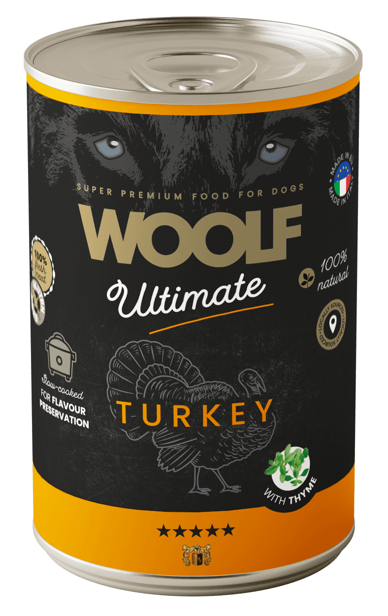 Woolf Ultimate Turkey With Thyme Karma Wilgotna z Indykiem i Tymiankiem dla psów Dorosłych 400 g