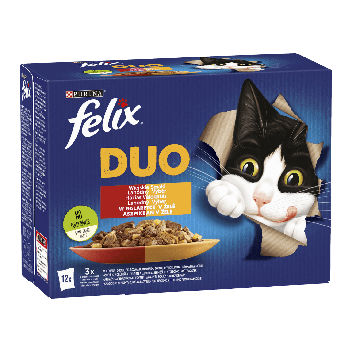 Felix Fantastic Duo saszetki dla kota mięso 12 × 85 g