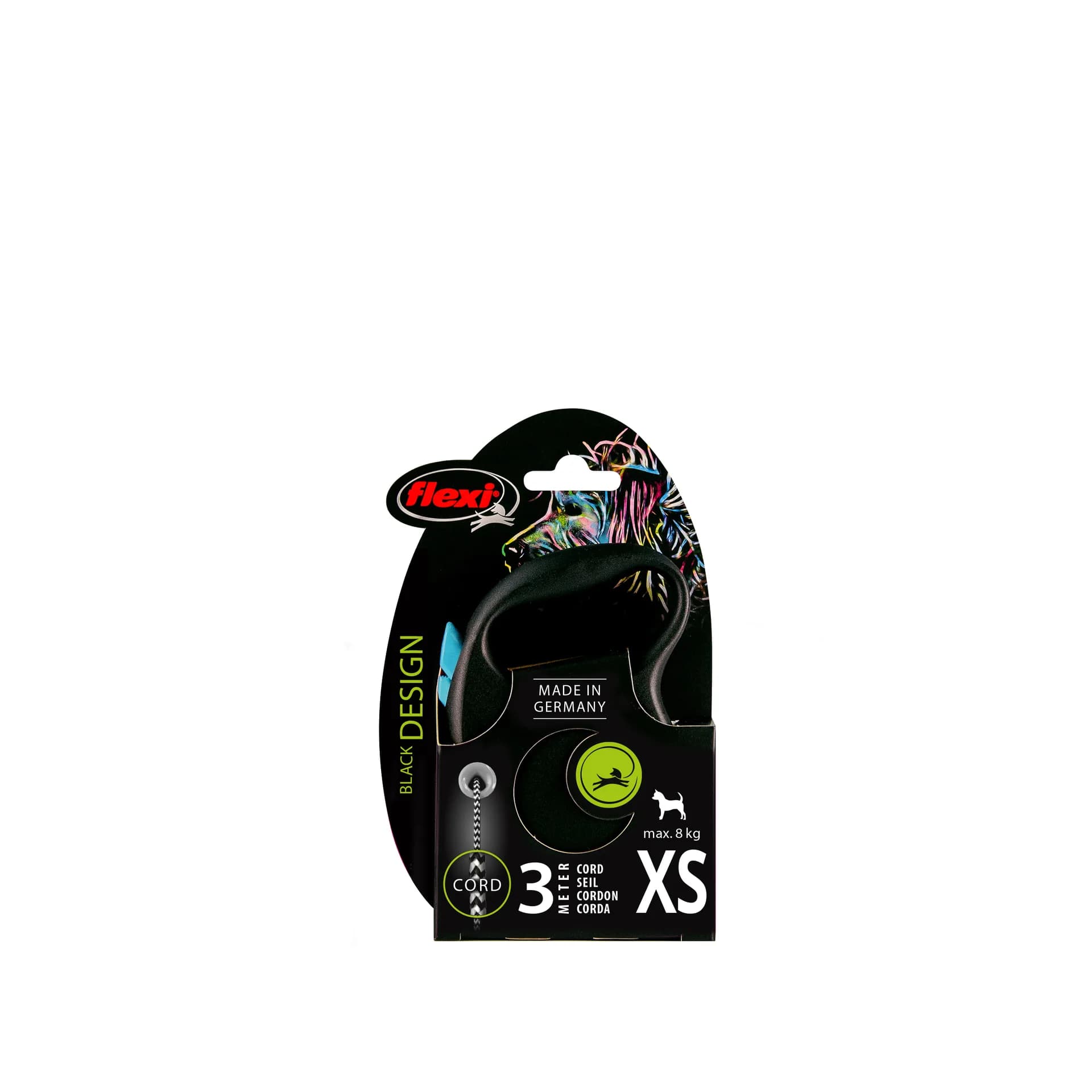 Flexi Black Design smycz automatyczna dla psa taśma – zielony, M