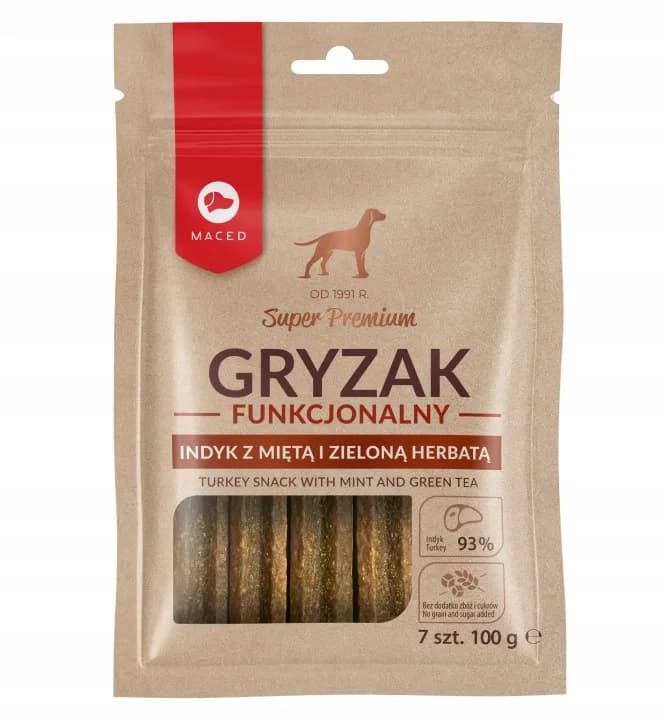 Maced Gryzak Funkcjonalny Indyk z Miętą i Zieloną Herbatą Przysmak psa
