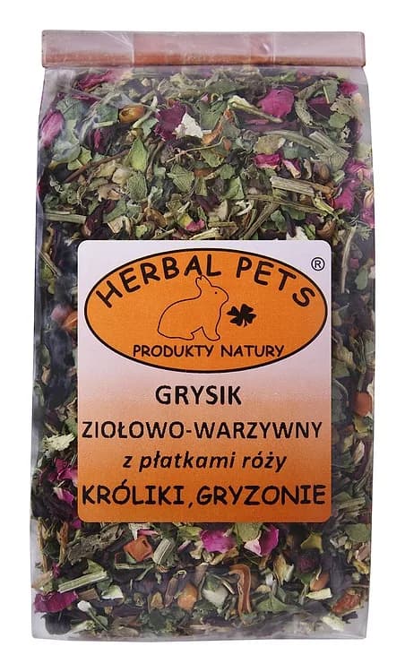 Herbal Pets Grysik ziołowo warzywny z płatkami róży karma dla gryzoni 100 g