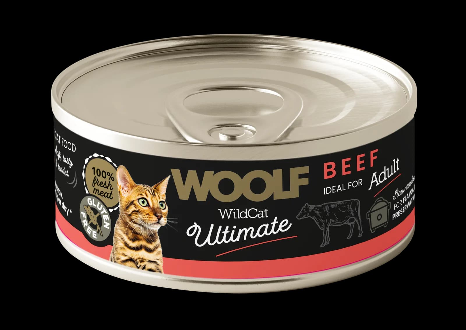 Woolf Wild Cat Ultimate Can Beef Pate mokra karma dla Kota wołowina 85 g