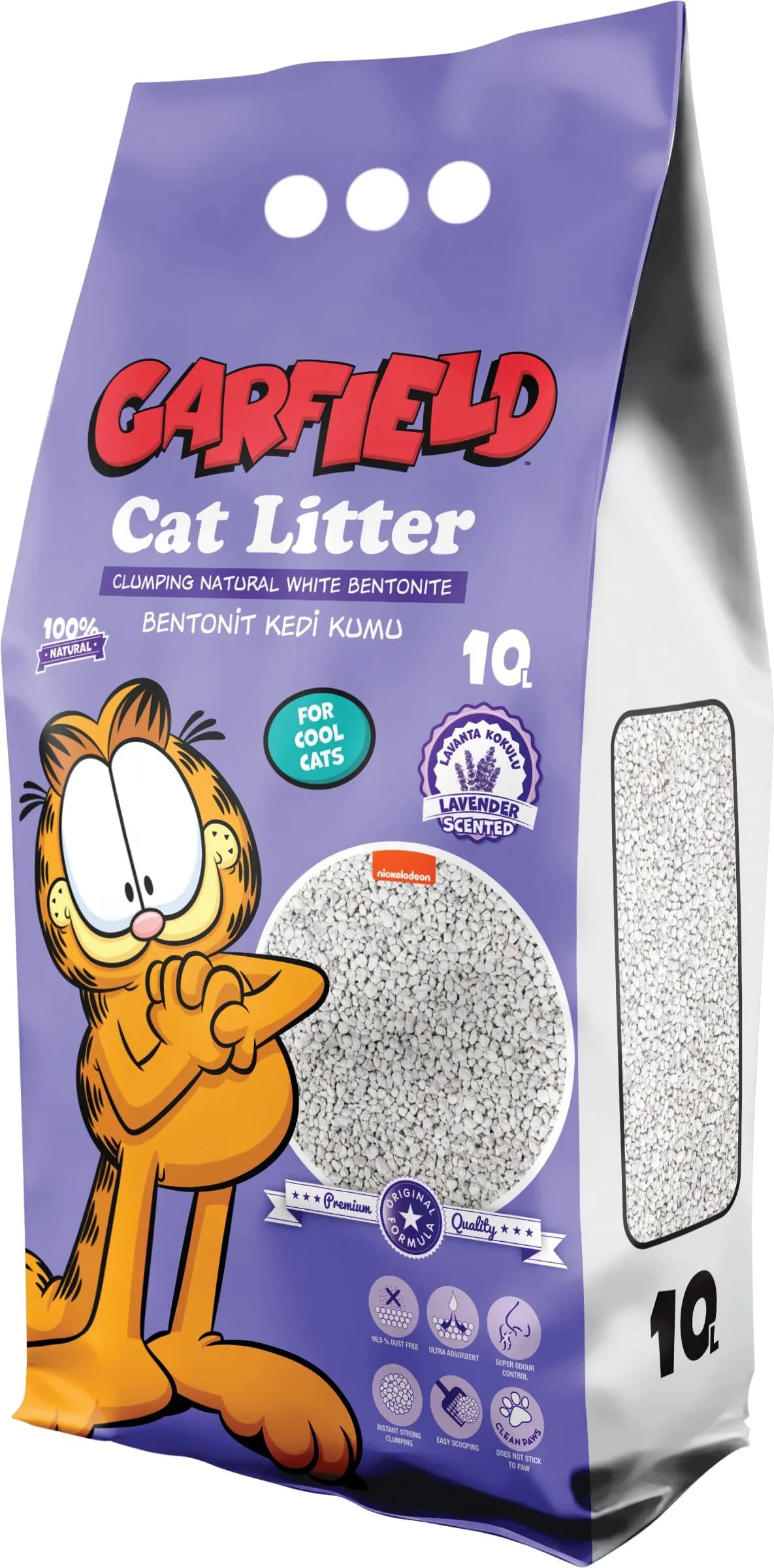 Garfield Żwirek bentonit dla kota lawendowy – 5 l