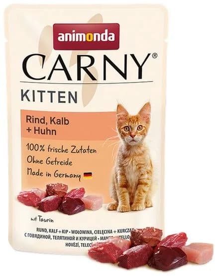 Animonda Carny Kitten karma mokra dla kociąt wołowina/cielęcina/kurczak 85 g