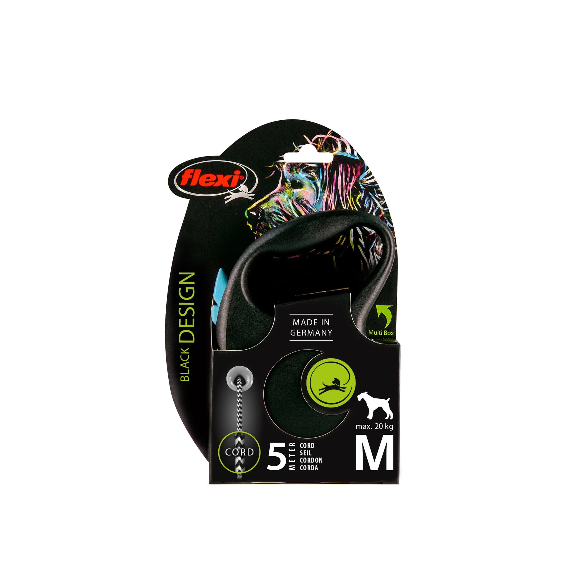 Flexi Black Design smycz automatyczna dla psa taśma – zielony, M