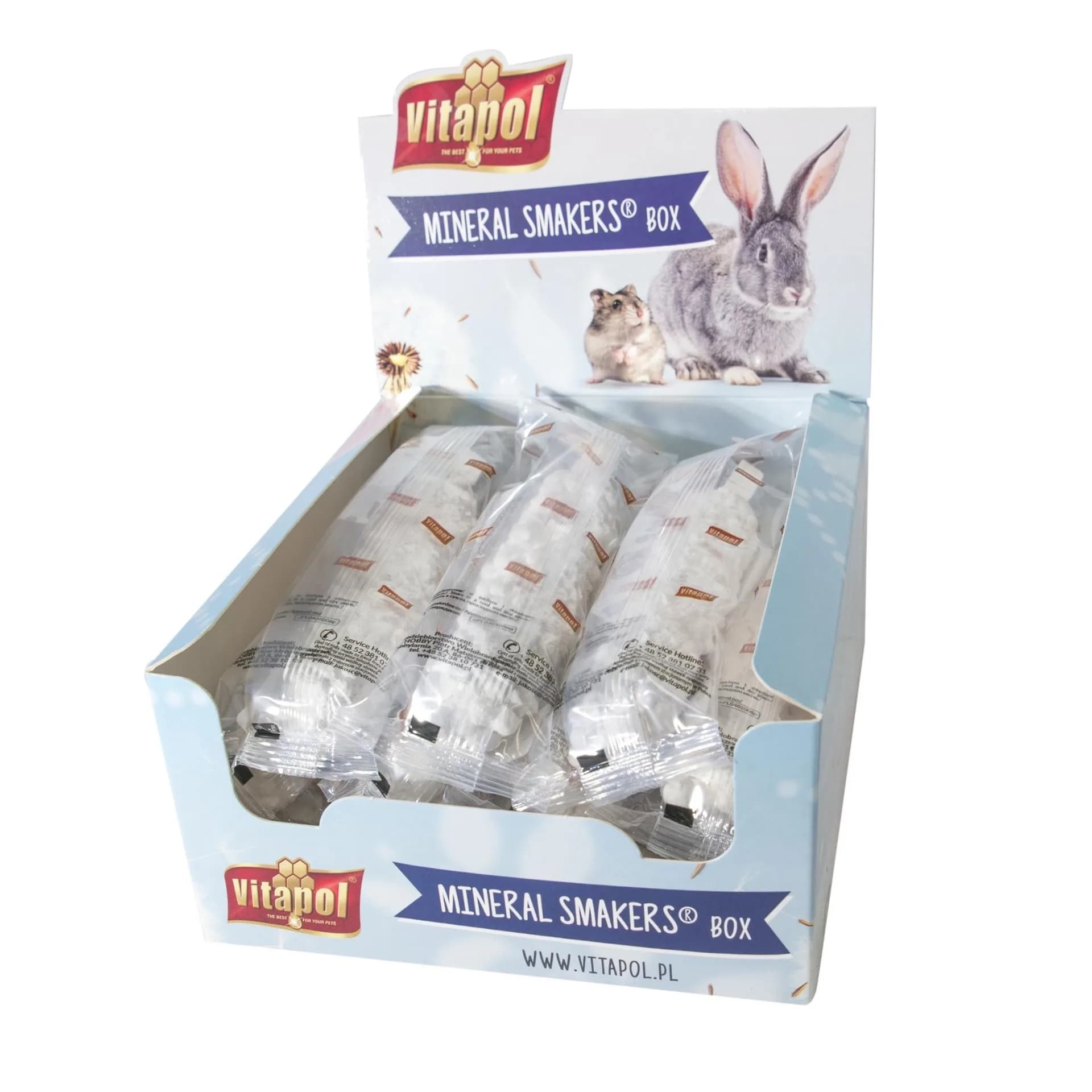 Vitapol Smakers Box -Smakers wapienny dla gryzoni i królika/box 12 szt.