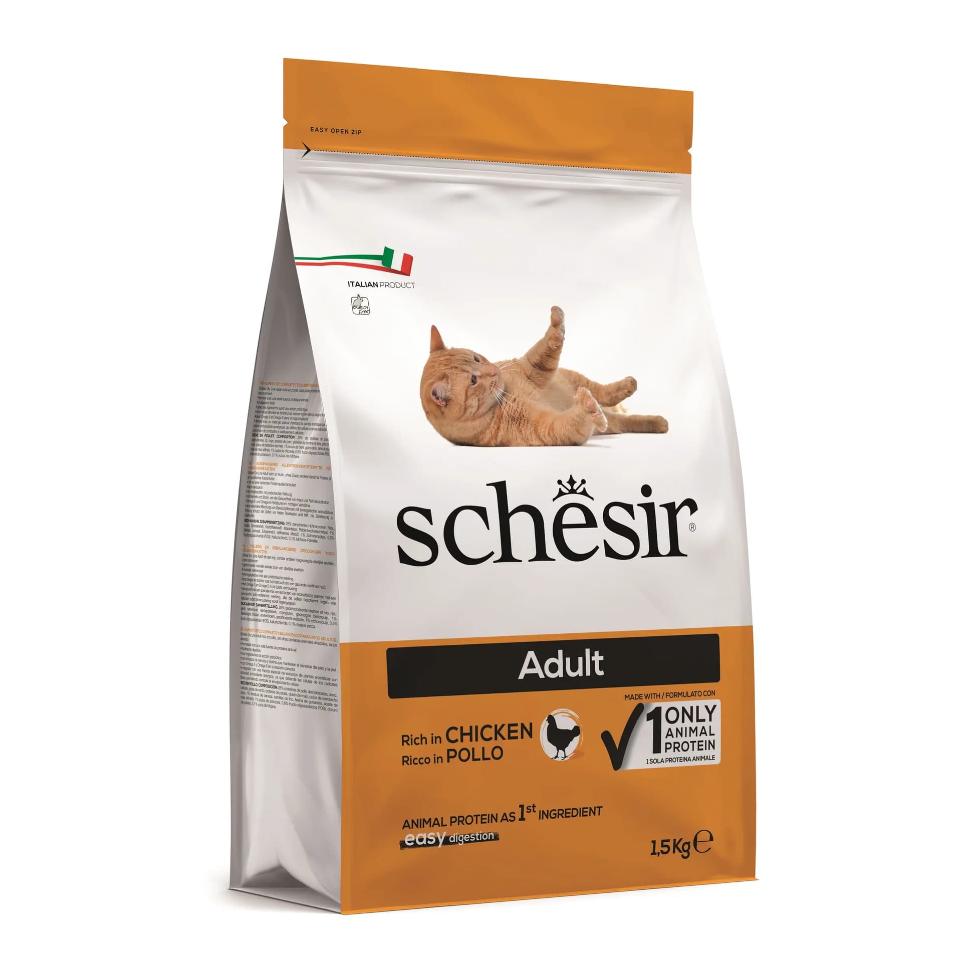 Schesir Original Adult karma sucha z kurczakiem dla dorosłych kotów – 1,5 kg
