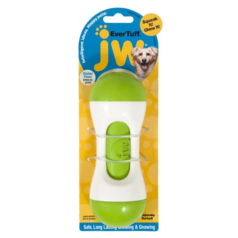 JW Pet Squeaky Barbell L