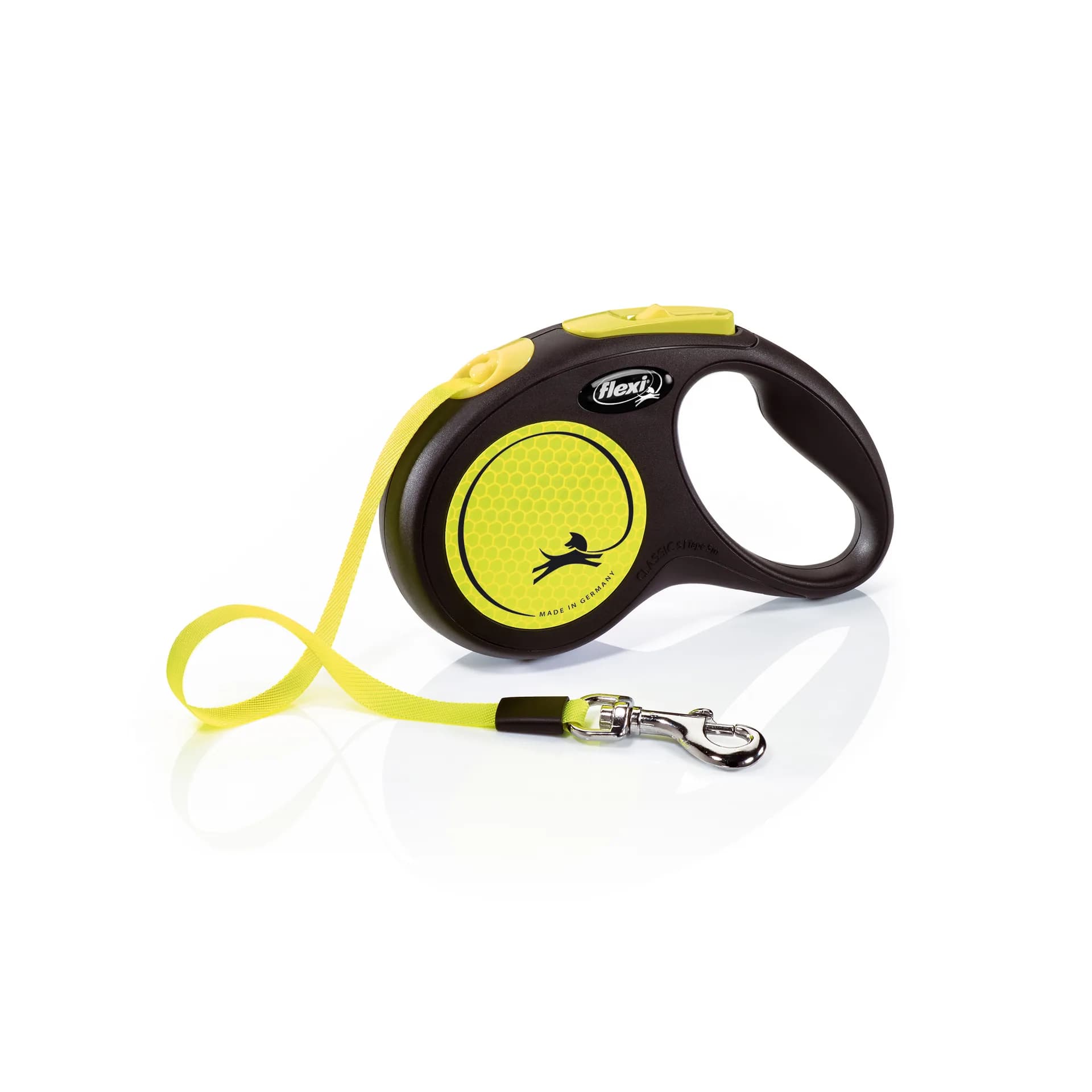 Flexi New Neon smycz automatyczna dla psa taśma – żółty, do 25 kg