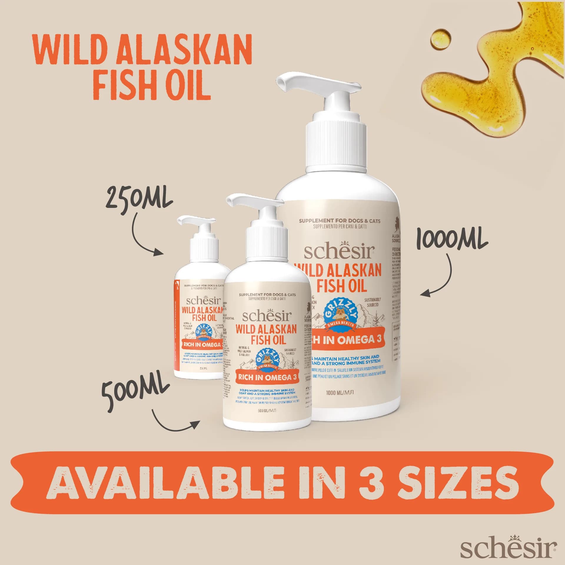 Schesir Omega 3 Plus olej rybny dla psa/kota – 0,25 l