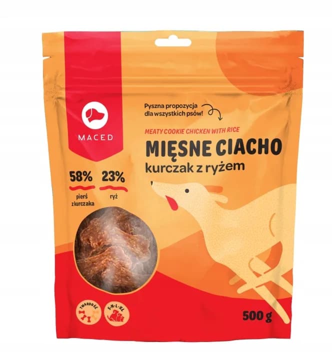 Maced Mięsne Ciacho przysmak dla dorosłych psów z kurczakiem i ryżem 500 g