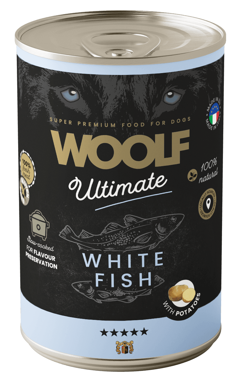 Woolf Ultimate White Fish With Potatoes Karma Wilgotna z Białymi Rybami i Ziemniakami dla psów Dorosłych 400 g