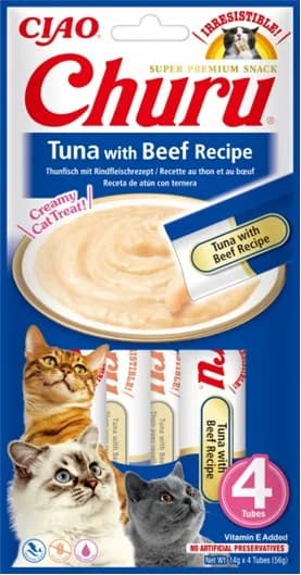 INABA Cat Churu Tuna With Beef Recipe 4 × 14 g 56 g