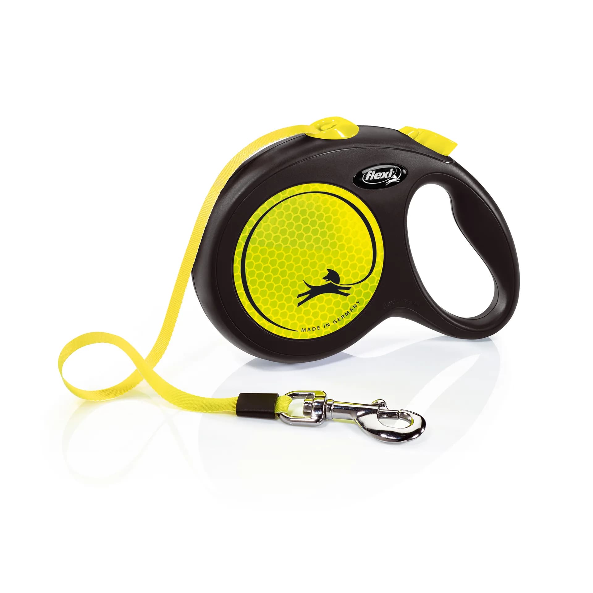 Flexi New Neon smycz automatyczna dla psa taśma – żółty, do 25 kg