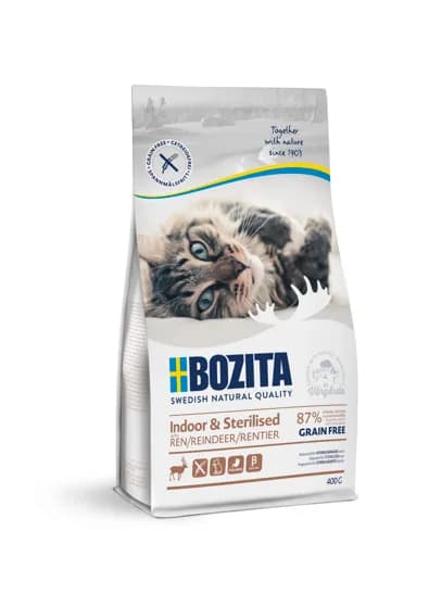 Bozita Indoor & Sterilised Grain Free Reindeer karma dla kotów sterylizowanych i żyjących wewnątrz
